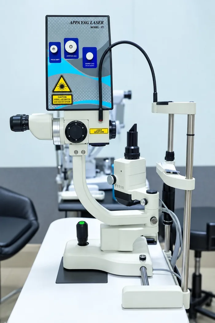 APPA YAG Laser Model YT ophthalmic laser console at Vijaya Eye Hospital